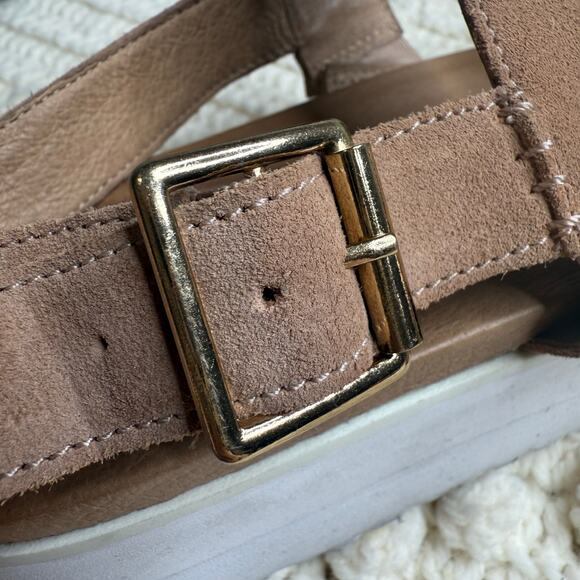 UGG Braelynn Metallic Leather Sandals Rose Gold Size 10 - Picture 8 of 15